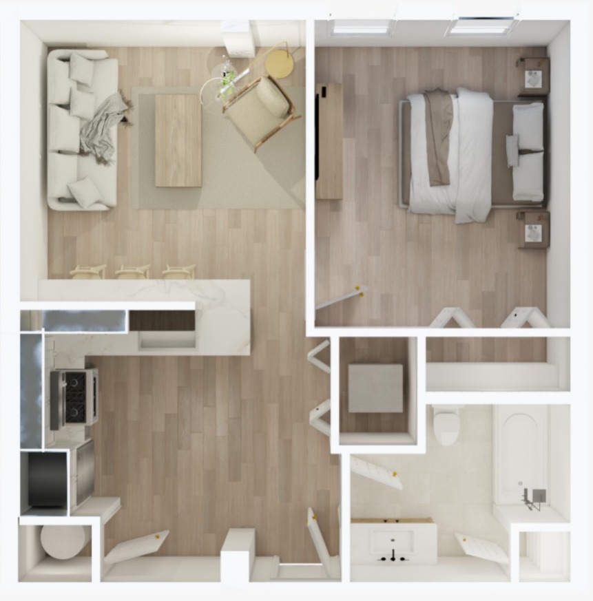 Representative floor plan of The Parlor Residence (unit 03)