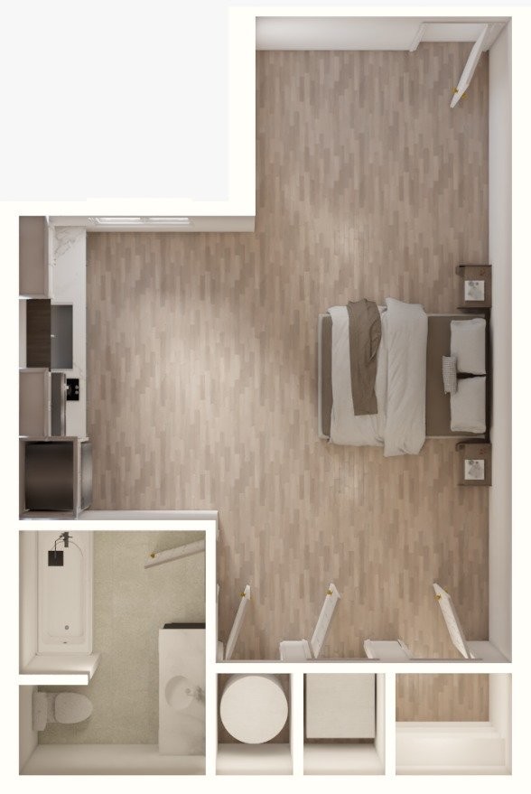 Representative floor plan of The Atelier Studio (unit 11)