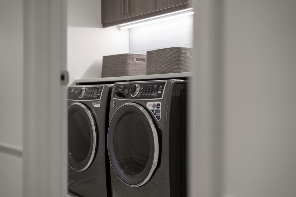 Front-load washer and dryer (representative photo)